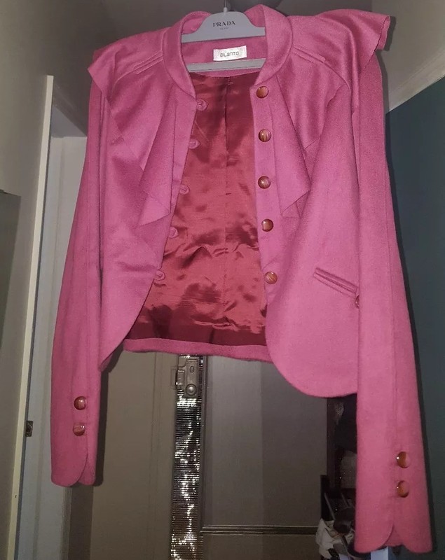 Ailanto 100% wool jacket Womens Size S Small new pink made in Spain