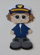 Coast Guard Gal Brown Hair. Scrapbook, Card Making Paper Piecing