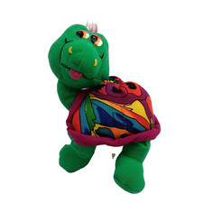 Ace Novelty Green Turtle Plush Colorful Shell Tongue Out Carnival Prize Vintage