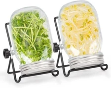 Seeds Sprouting Kit 2 Pack Mason Jar Germination Growing Kit with Stainless New