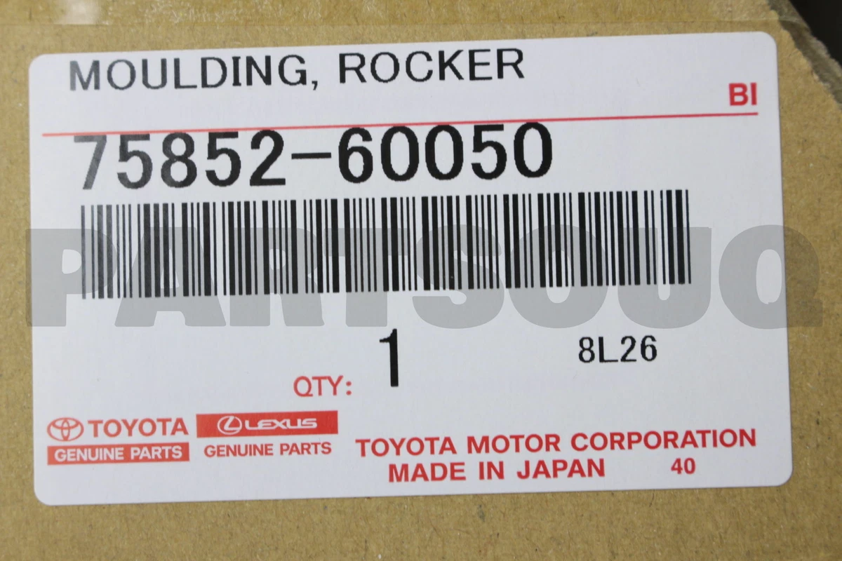 7585260050 Genuine Toyota MOULDING, BODY ROCKER PANEL, LH 75852 