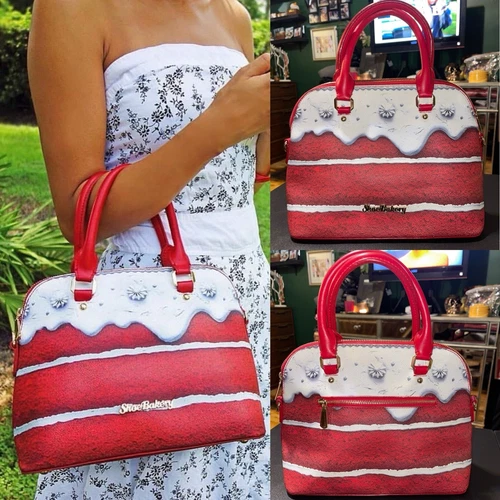 Rare Limited Edition Shoe Bakery Red Velvet Bowler Bag Purse WOMEN