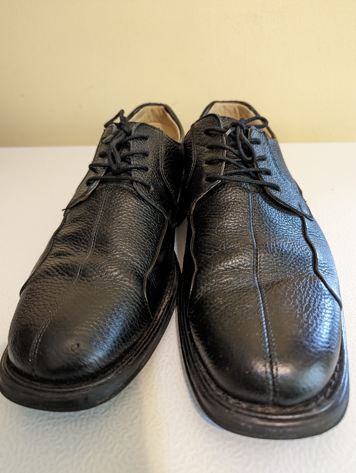 SAOLA Belvedere Scarpe Oxford Uomo Taglia 10 Bay Bridge Punta Spaccata Pelle Nera