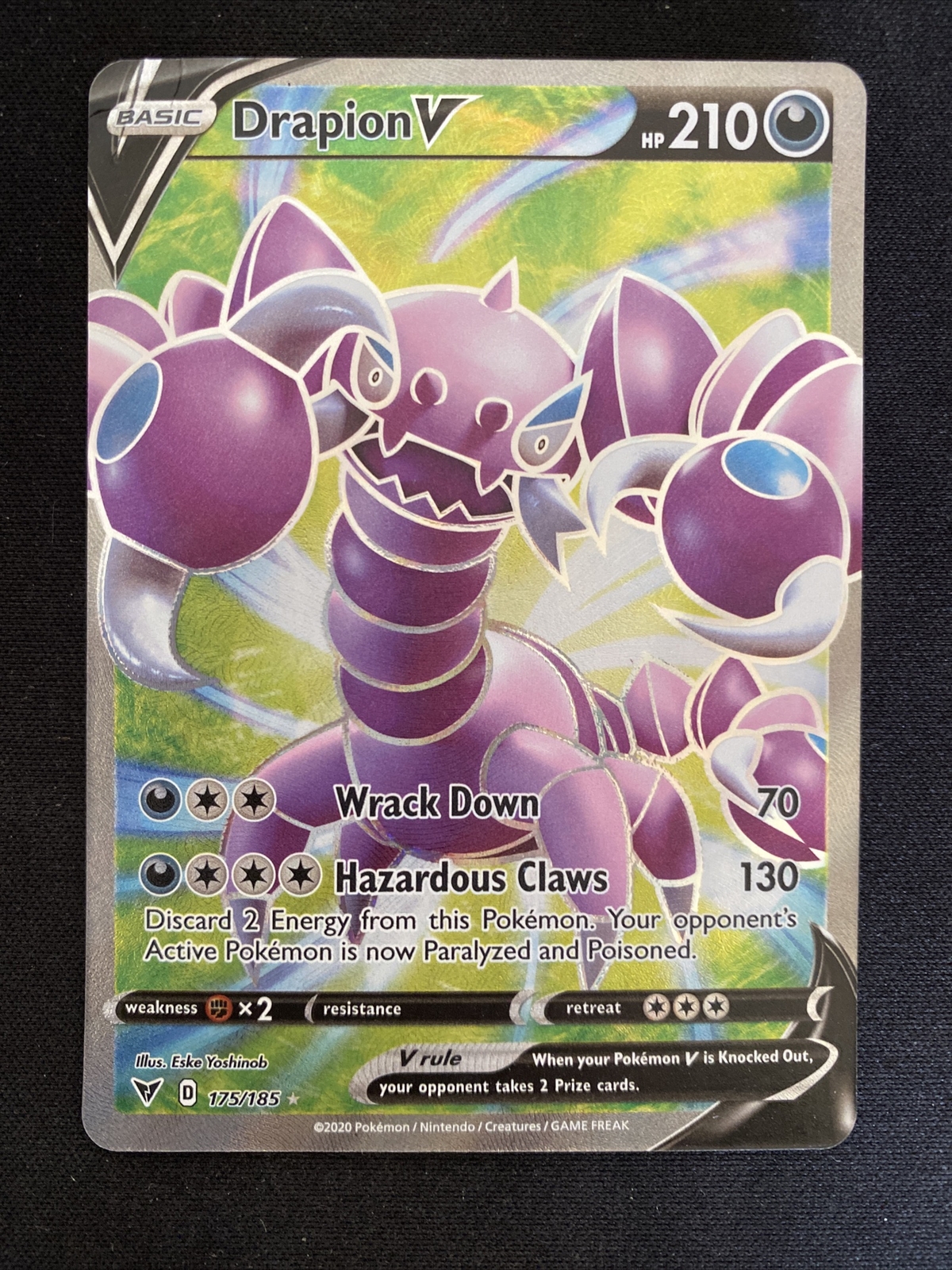 Drapion V 175/185 Vivid Voltage Full Art Ultra Rare Holo Pokemon Card