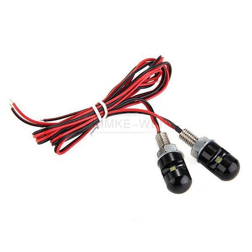 2x White LED Motorcycle Car License Plate Light Bolts 12V - Picture 6 of 7