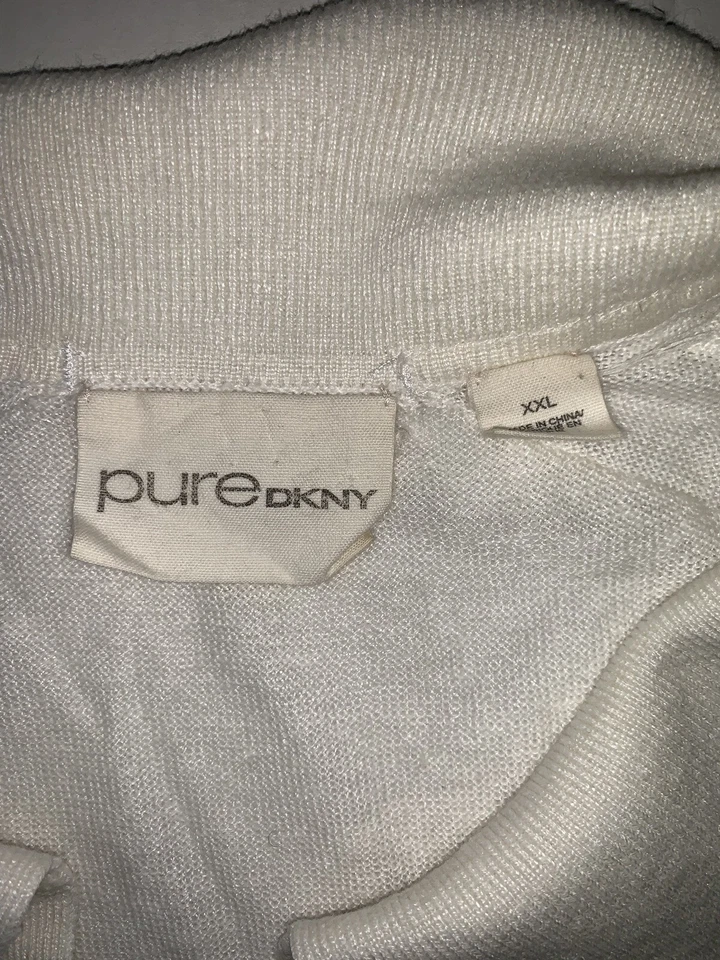 Usado - Camisa polo vintage PURE DKNY para hombre (talla 2XL) Foto 3 de 4