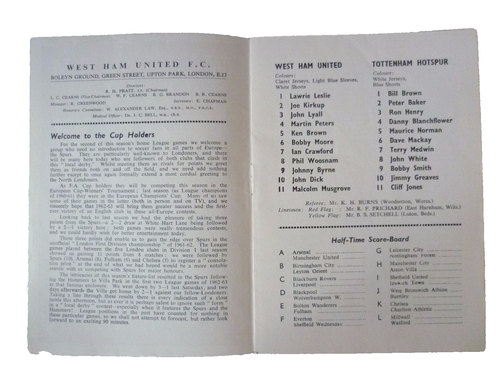 1962 West Ham United V Tottenham Hotspur, 25. August - Bild 2 von 2
