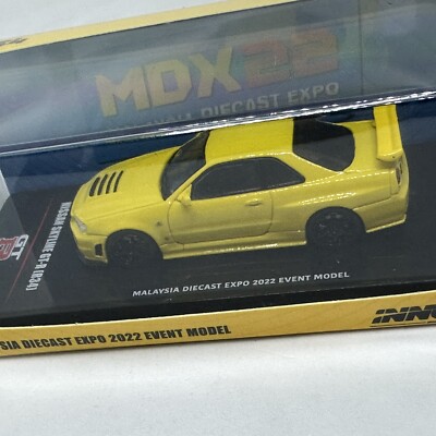 Inno64 Nissan Skyline GT-R R34 Malaysia Diecast EXPO 2022 Yellow