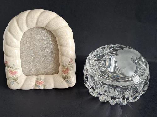 Princess House Heritage Trinket Box with Lid, Romance Collection & Picture Frame