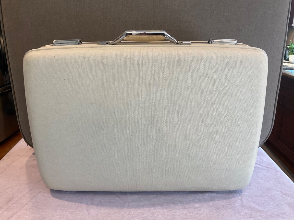 White Hard Case American Tourister Tiara Luggage Antique/Vintage