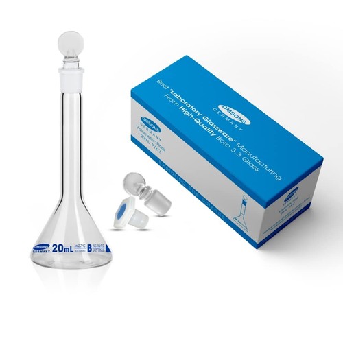 Omsons Glassware | Volumetric Flask | Class B | Capacity 20ml | Pack of 2 | - Picture 4 of 5