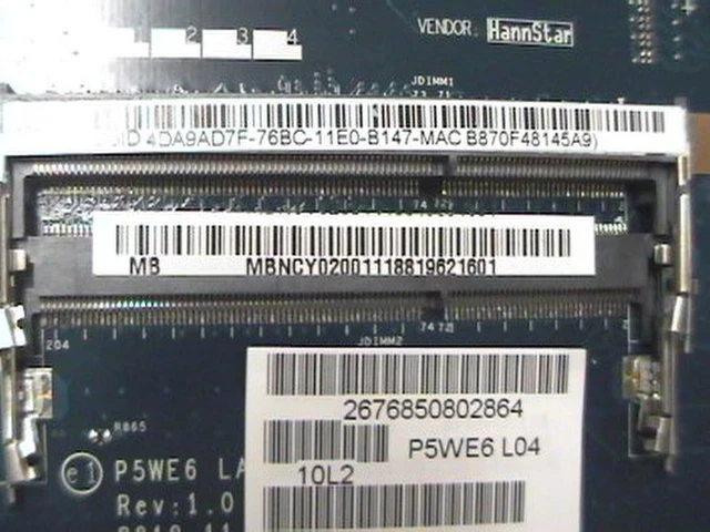 Gateway NV51B laptop mainboard MB.NCY02.001 LA-7092P - Image 2 of 4