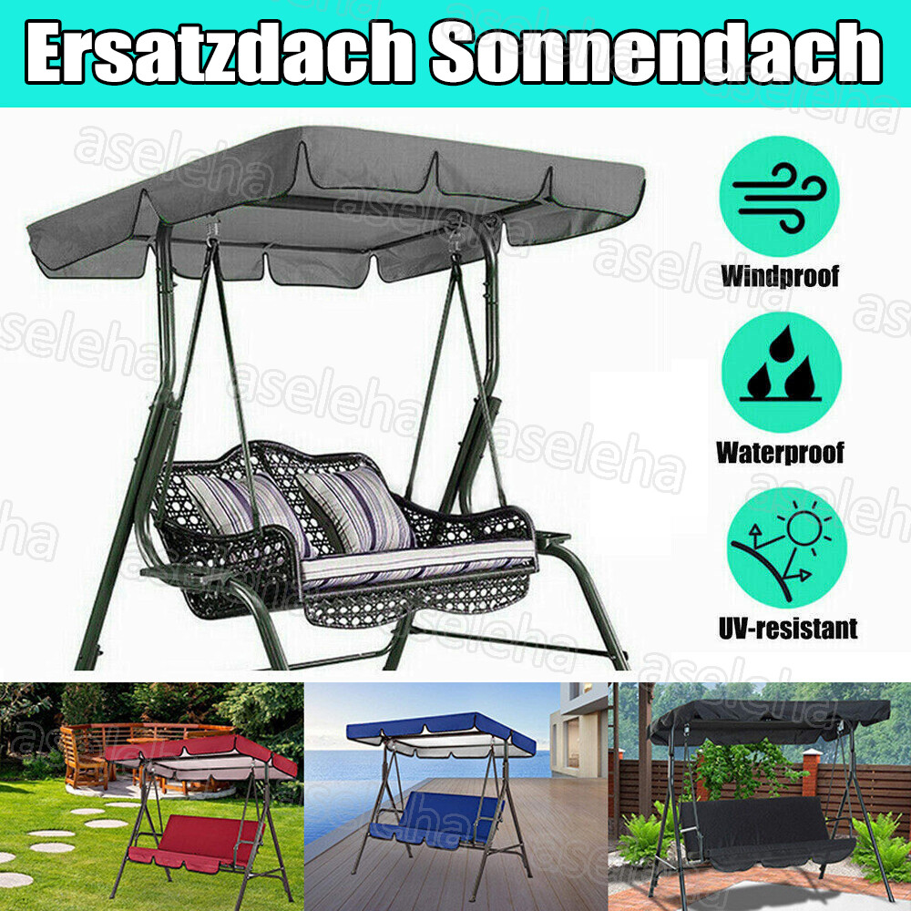 QUICK STAR Hollywoodschaukel Dachbezug 210 X 145 Cm | Wasserdicht & UV 50 Schutz | Universal-Ersatz Für 3-Sitzer Gartenschaukel | Farbe Blau