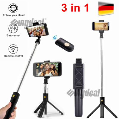 Smartphone Selfie Stick Handy Bluetooth Stativ 3 in1 Tripod Selfie Selfie-Stange