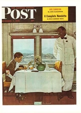 1946 DEC 7 Dining Car Tip NORMAN ROCKWELL SATURDAY EVENING POST COVER ART PRINT