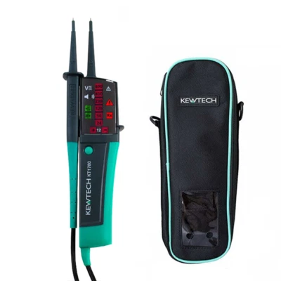 Kewtech KT1780 LED 2 Pole Voltage & Continuity Tester & KITBAG3 Carry Case