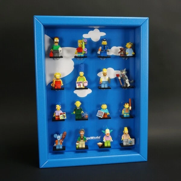 FIGUWORLD ClickCase Vitrine für LEGO® Serie Simpsons (71005) mit 16 Figurenhalter