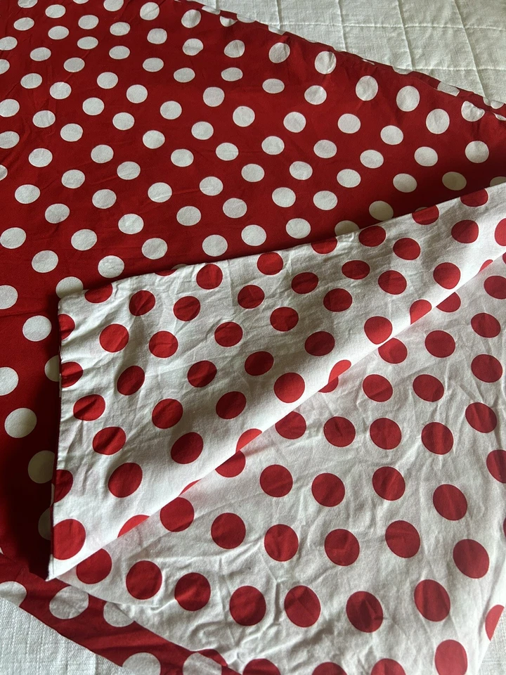 IKEA STENKLOVER Red & White Polka Dot Duvet Cover & Sham TWIN Bed - Image 4 of 4