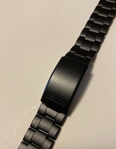 18mm Genuine Citizen Black Stainless Steel Wrist Watch Band New Old Stock - Picture 2 of 7