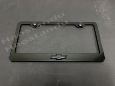 1x Black Trim Bowtie LOGO 3D Emblem Badge BLACK Stainless License Plate Frame