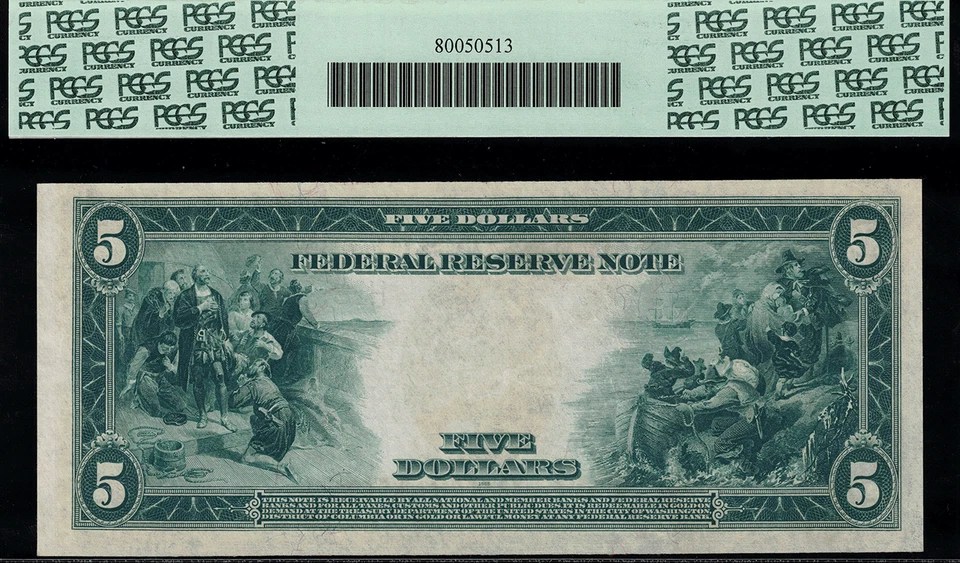 1914 $5 Federal Reserve Note St. Louis FR-874 - Graded PCGS 64PPQ - Image 2 of 2