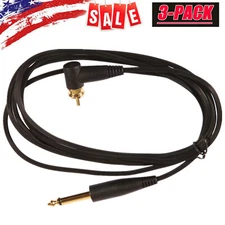 Tattoo Power Supply Silicone Angled RCA Clip Cord 1/4" Phono Plugs 6 ft 3-Pack
