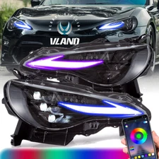 VLAND Headlights For Toyota GT86 Subaru BRZ Scion FR-S LED Sequential Front Lamp
