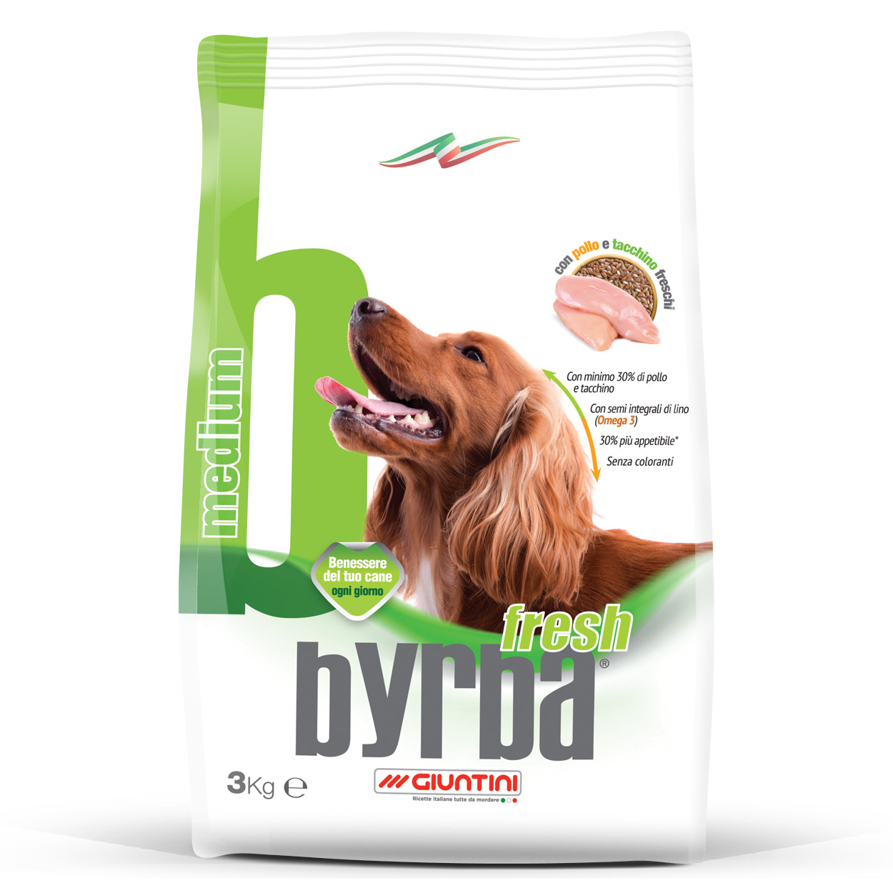 Giuntini BYRBA Medium 12 KG Mangime per Cane cani Cibo Alimento Pollo e Tacchino