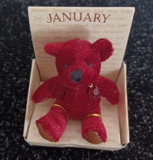 Russ Bear of the Month January Birthstone GARNET Miniature Teddy Bear NIB 1851