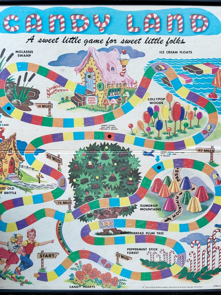 Vintage Candy Land (Board Only) Game 1962 Milton Bradley Collectible