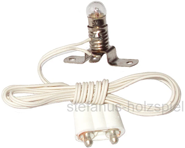 KAHLERT-LICHT Stegfassung E5,5 mit Birnchen 3,5V für Puppenhausbeleuchtung, Kahlert 60606