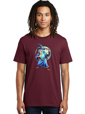 Wizard-Casting-Spell Mens Graphic Tee, 100% Cotton, Casual Summer Wear