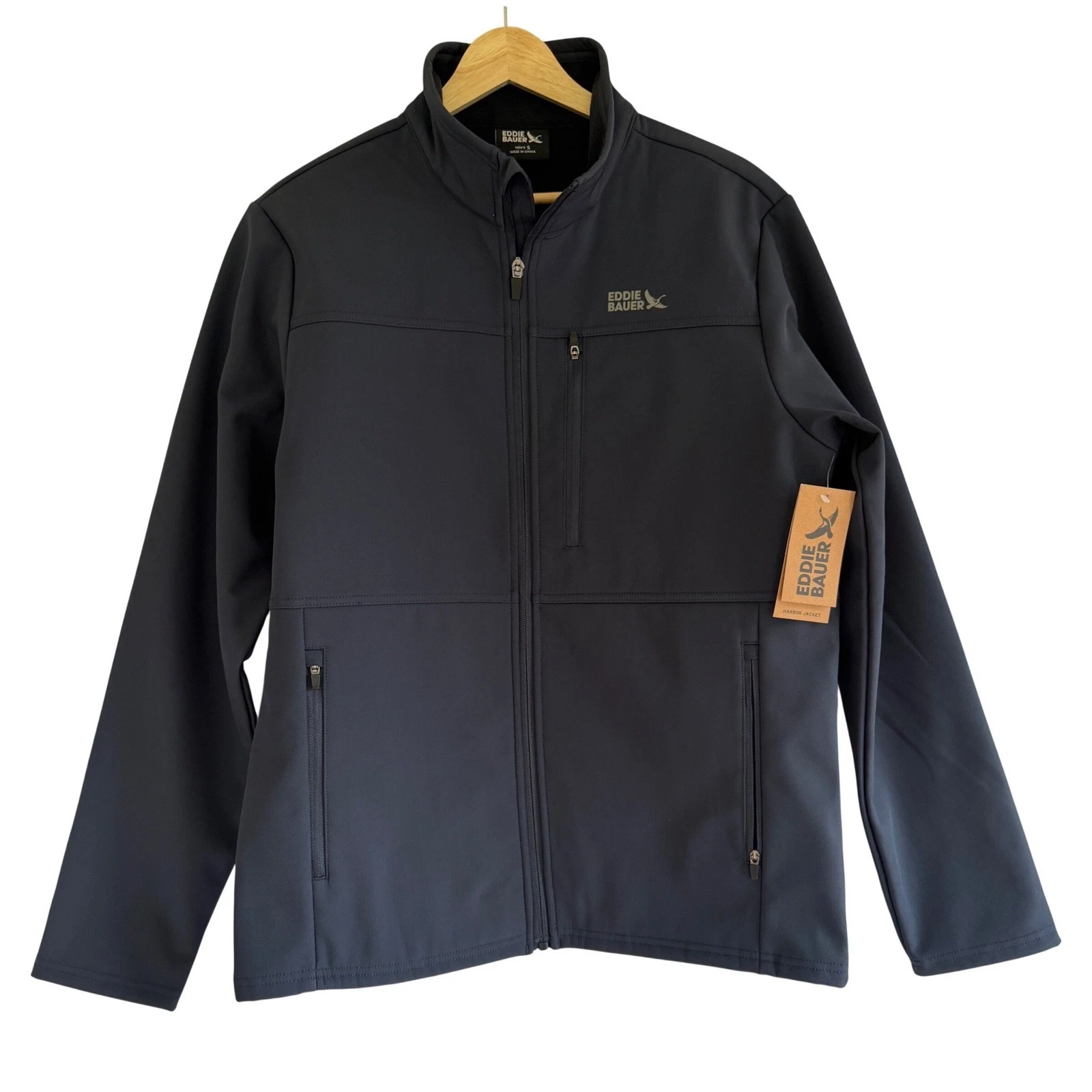Eddie Bauer Harbor Jacket Mens Small Navy Blue Softshell Fleece Lined EB001835
Opens in a new window