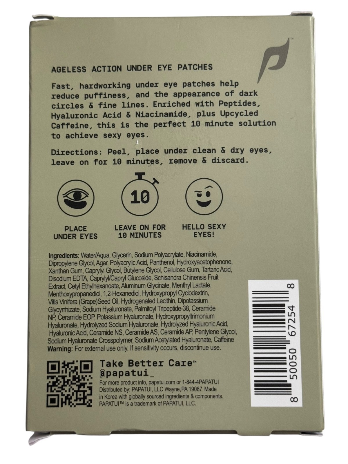 Papatui Under Eye Patches 6 Pairs Ageless Action – Imperfect Box