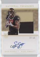2021 National Treasures Collegiate Century Gold 5/10 Sage Surratt #109 Auto 0c6