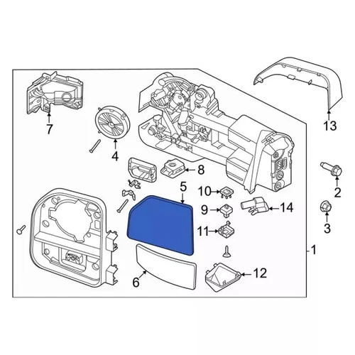 Genuine Ford Mirror Glass PC3Z17K707C