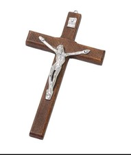 12cm Wooden Crucifix Jesus Cross Wall Hanging Christian Religious Handheld