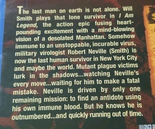 I Am Legend Blu-ray Will Smith Braga Includes Alternate Theatrical Version - Picture 5 of 6
