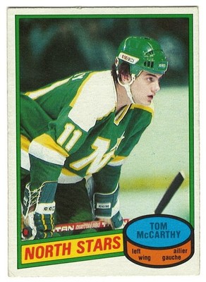 1980-81 O-PEE-CHEE # 93 TOM MCCARTHY NORTH STARS OPC HOCKEY - NO CREASES - LOOK