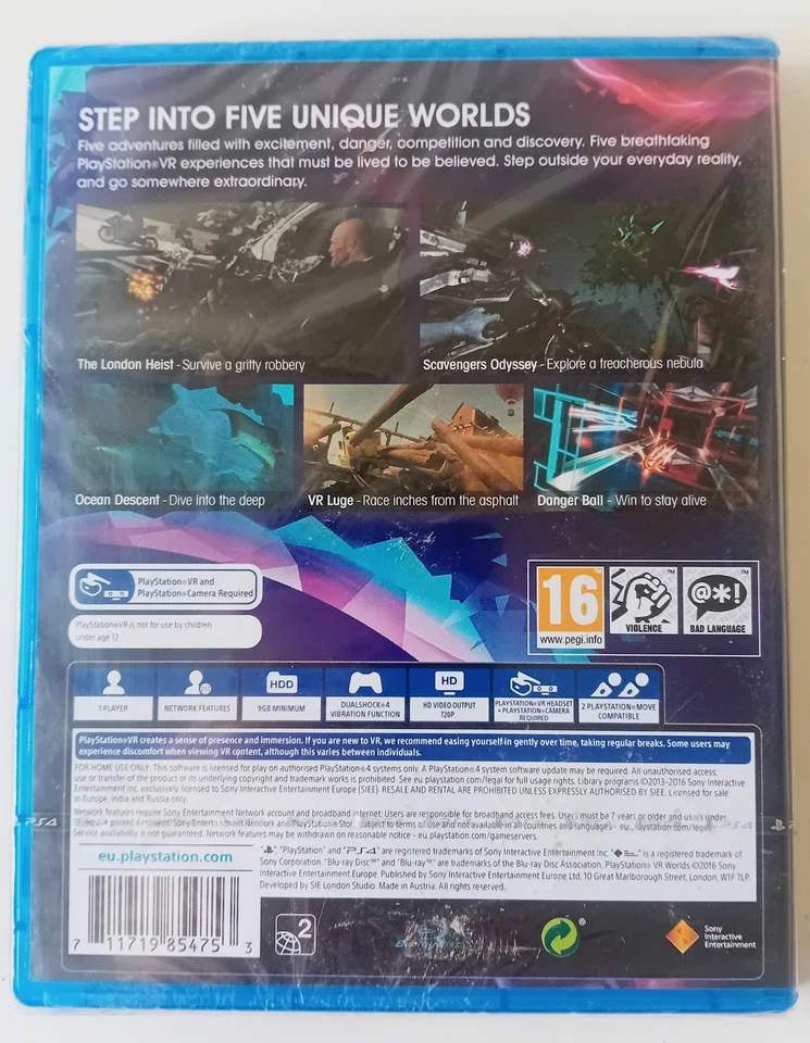 PlayStation VR Worlds PS4 VR Required Brand New Sealed - Image 2 of 4