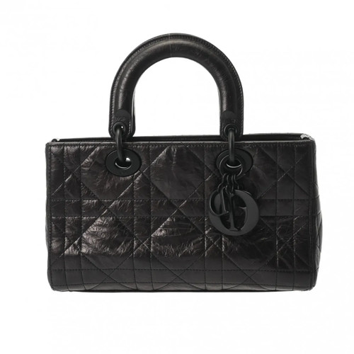 Dior LADY D-SIRE MY ABC DiorBag Small 729227 Handbag Calfskin Black #WB1330