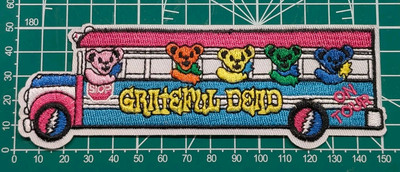 GRATEFUL DEAD Tour Bears Bus IRON ON PATCH  skull deadhead hippie. Free Shipping