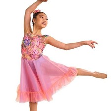 Dance Pre-Owned Costume Large Child Peach Curtain Call R579 Ballet Lyrical