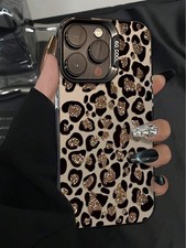 Glitter Leopard Print Phone Case iPhone 17 16 15 14 13 12 11 Pro Max Shockproof