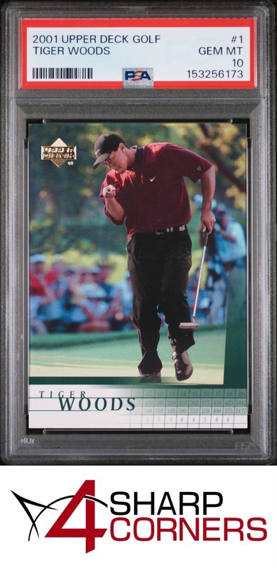 2001 UPPER DECK GOLF #1 TIGER WOODS RC HOF PSA 10