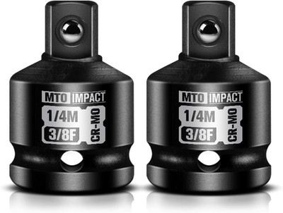 Juego de 2 adaptadores impacto 3/8 hembra a 1/4 macho de acero cromo molibdeno