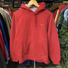 Vintage Y2K Nike Mini Swoosh Hoodie Sweatshirt Red 2000s Men's Size Medium