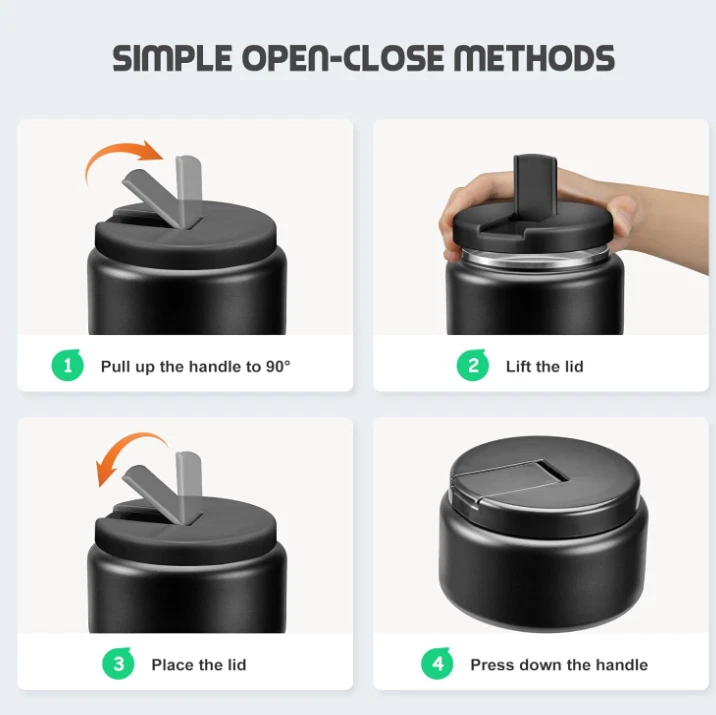 Tarro de comida de boca ancha a prueba de fugas, acero inoxidable, recipiente té Foto 3 de 4