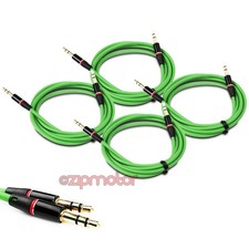 NEW 4X 4FT 3.5MM AUX M/M AUDIO CABLE GREEN FOR LG OPTIMUS G2 L9 HTC ONE MOTO X G