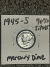 🔥🔥1945-S Mercury 10c Dime 90% Silver NICE COIN🔥🔥